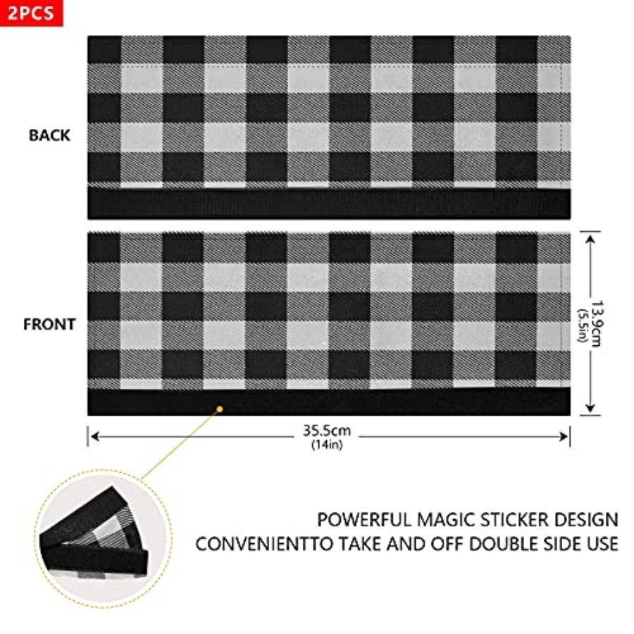 2Pcs White Black Buffalo Plaid - Kitchen Appliances Refrigerators ulasan dan harga