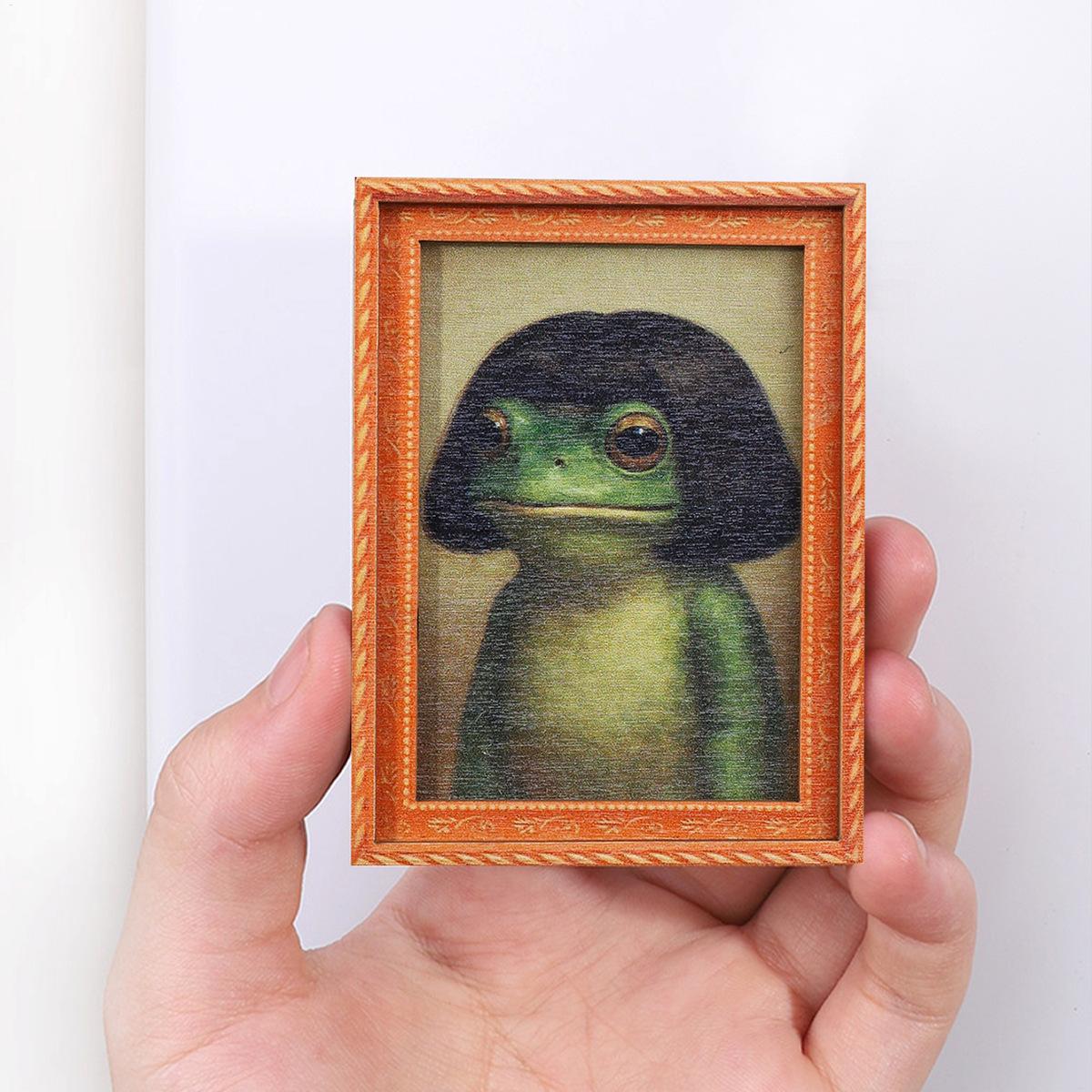 Frog Magnets Wood Ornament Art - Kitchen Appliances Refrigerators ulasan dan harga