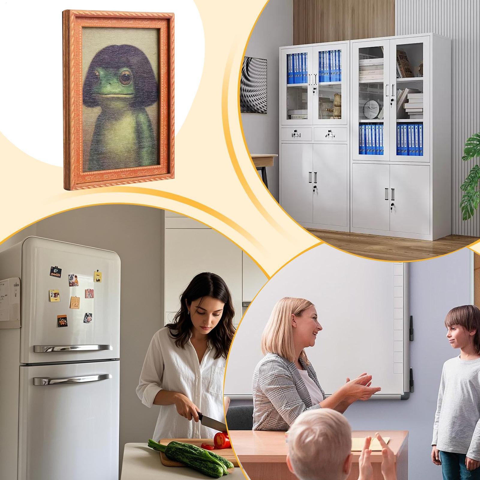 Frog Magnets Wood Ornament Art - Kitchen Appliances Refrigerators ulasan dan harga