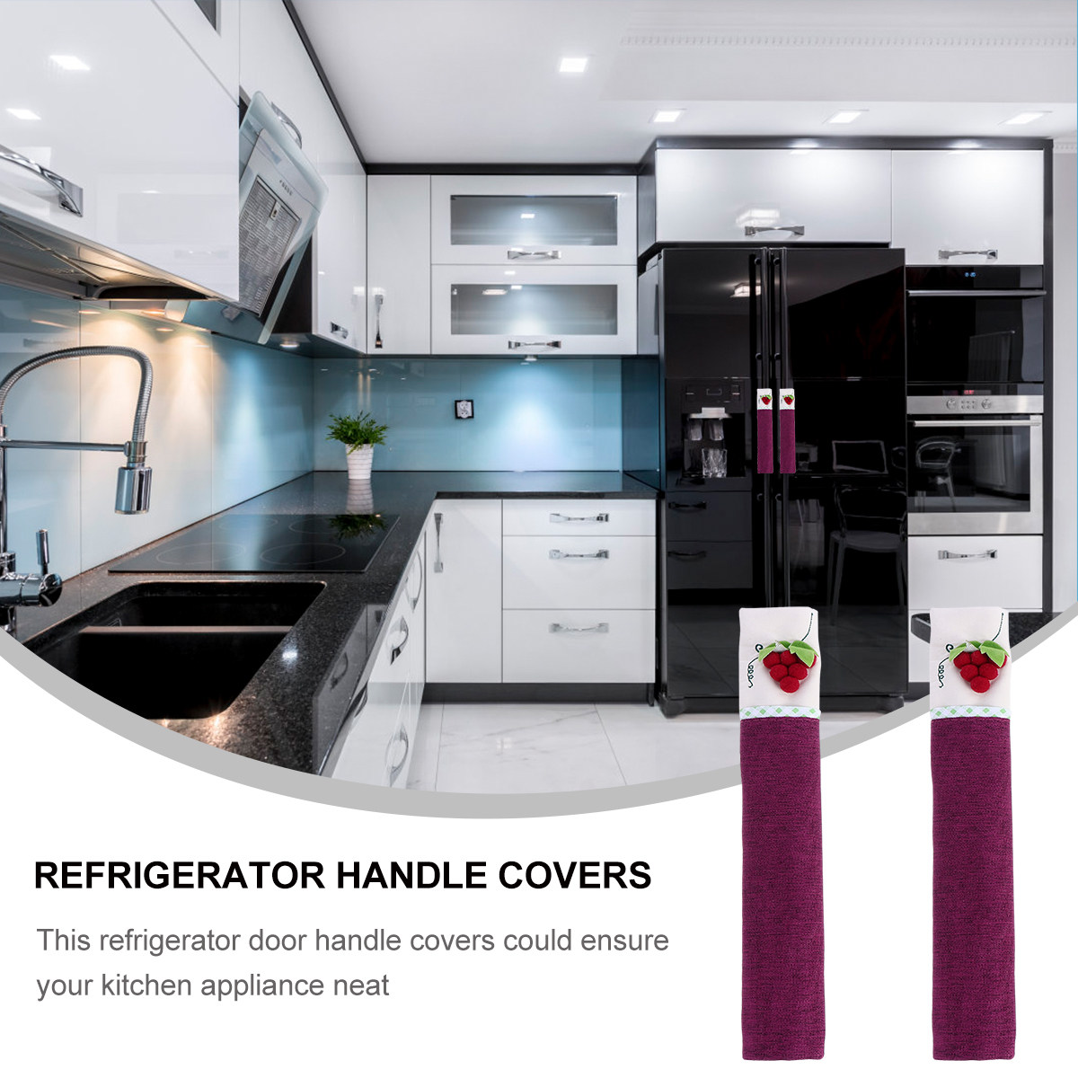 2Pcs Dustproof Door Handle Cov - Kitchen Appliances Refrigerators ulasan dan harga